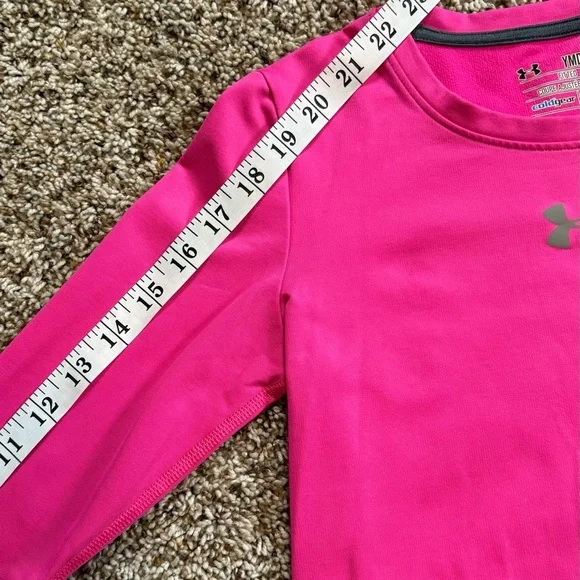 🤍5 for 20$ Under Armour Girls Fitted Cold Gear Pink Long Sleeve Youth Medium - Picture 7 of 7